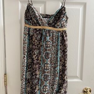 Elegant Multicolor Spaghetti Strap Dress